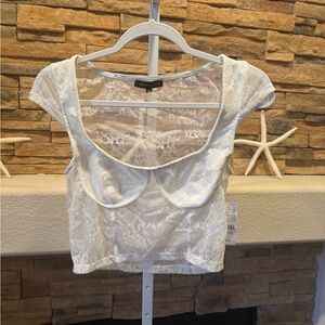 PacSun Kendall and Kylie White Lace Crop Top